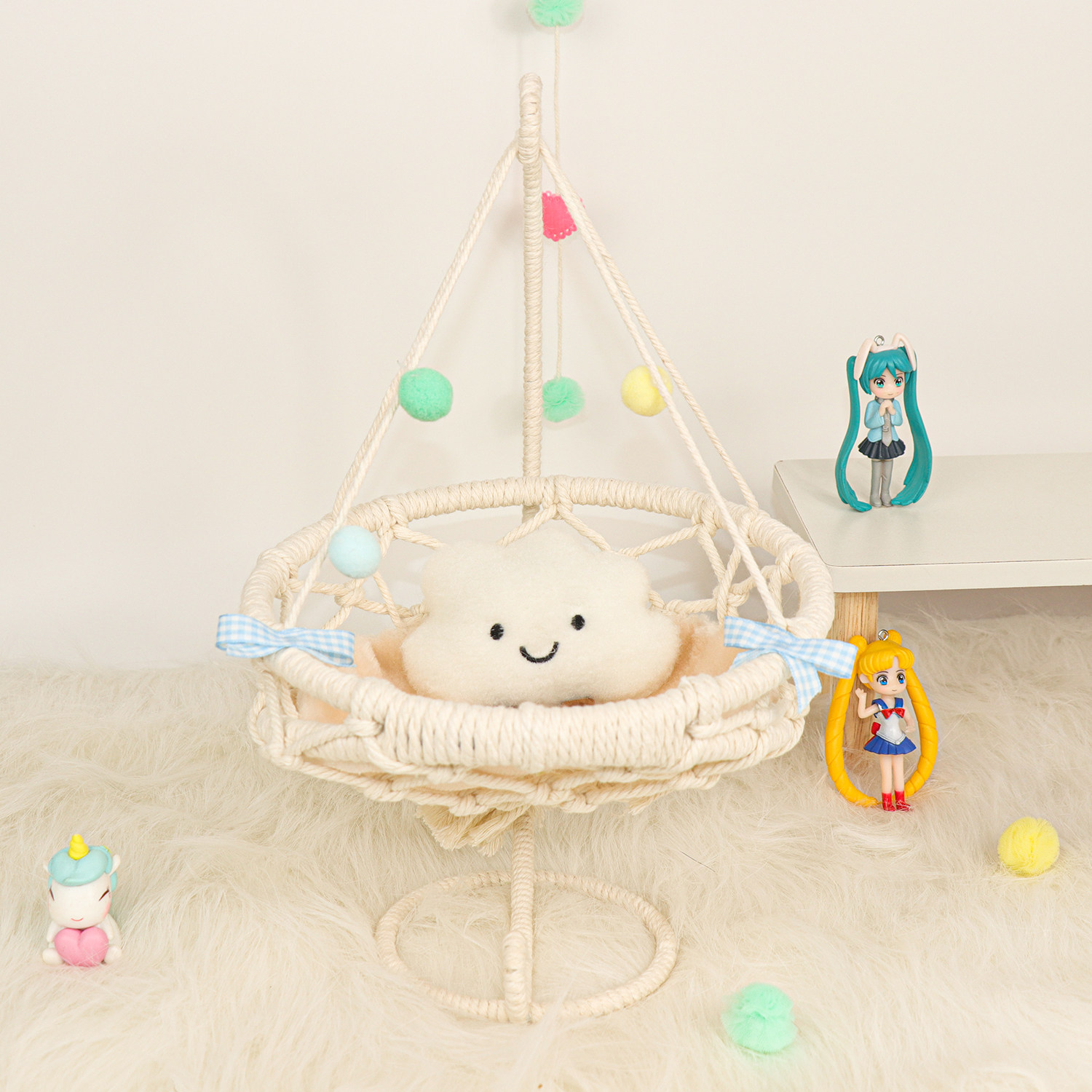 棉花娃娃专用吊椅手工编织吊床10cm15cm20cm秋千6分bjd娃场景家具,淘宝优惠券,粉丝福利购,淘宝优惠卷