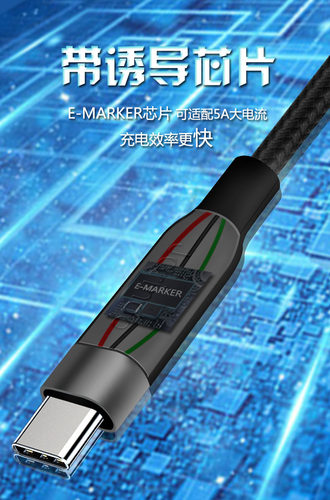 笔记本电脑PD诱骗快充线Type-C转DC圆口电源适配充电转换线100W5A - 图0