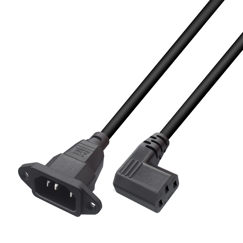 品字公对母转接线品字PDU/UPS C14带耳朵孔插头转C13品字尾电源线 - 图0