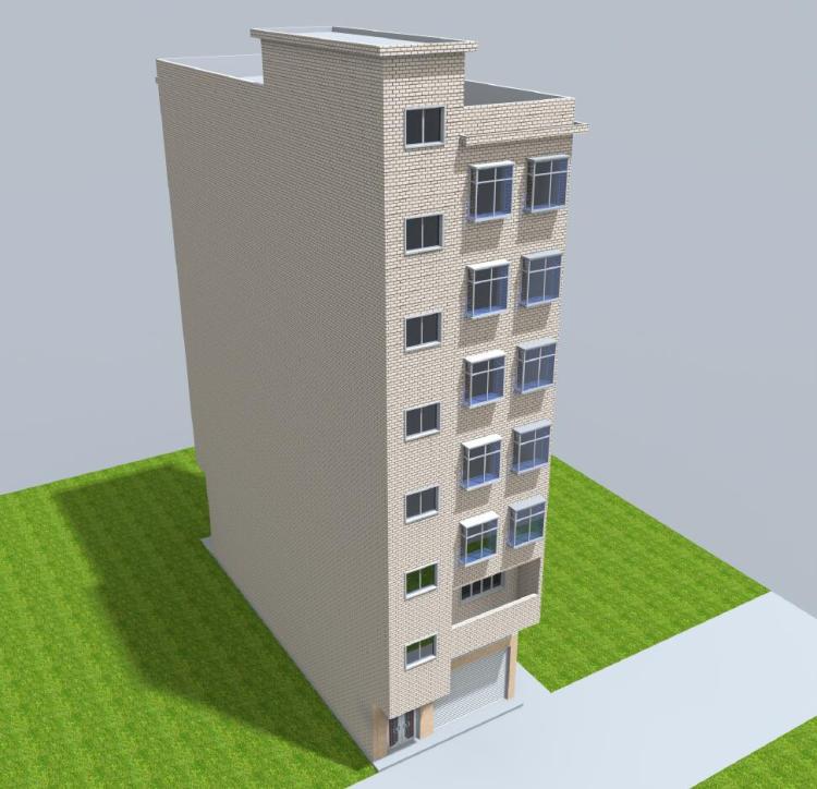 8x20米 六层半实用临街门面楼房街边商铺全套施工图纸结构施工图
