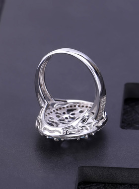 轻奢设计感S925银高颜值欧美复古风气质时尚个性小众高档纯银戒指