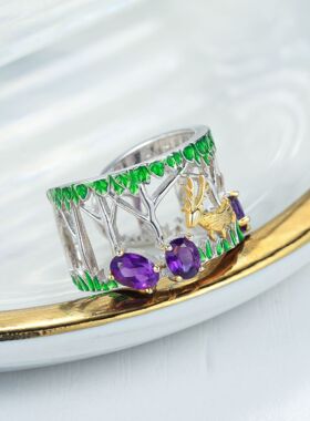 设计师款开口戒指S925银小众欧式