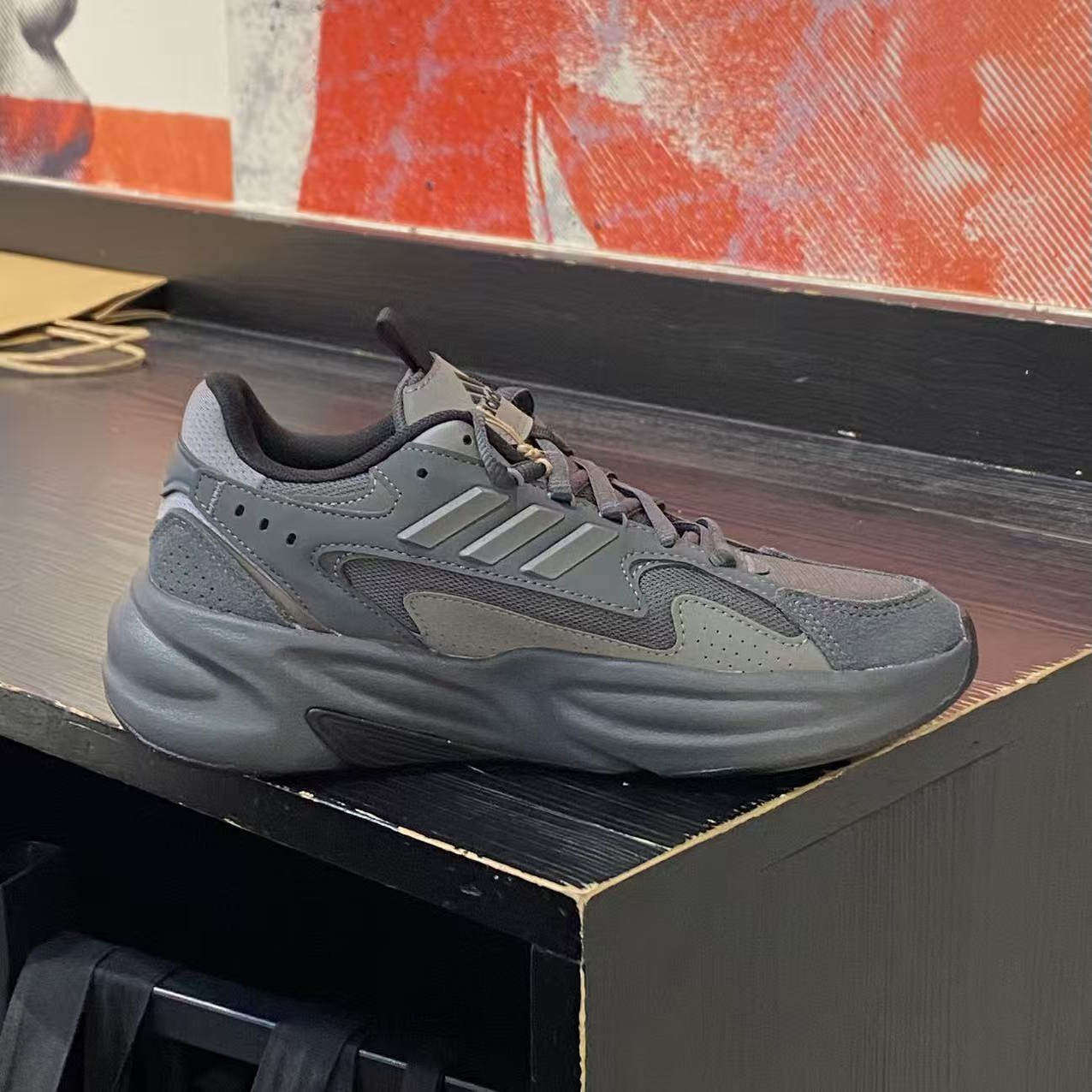 阿迪达斯男女鞋冬季新款灰色复古休闲鞋缓震情侣OZWAVE厚底老爹鞋,淘宝优惠券,粉丝福利购,淘宝优惠卷