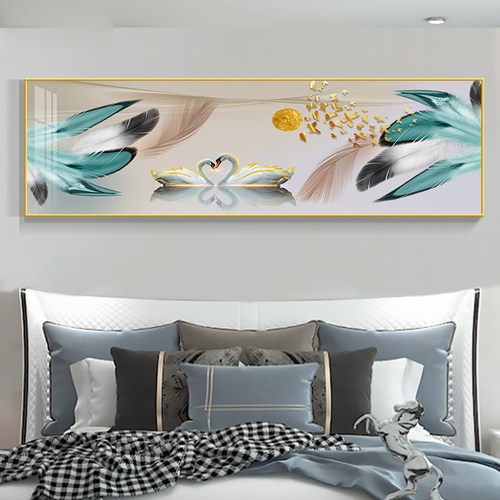 卧室床头装饰画轻奢北欧主卧房间挂画现代简约酒店宾馆温馨墙壁画 - 图3