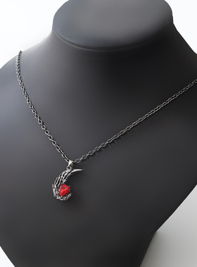 可拼接天使恶魔镶钻翅膀爱心项链