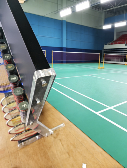 Badminton racket display rack, acrylic boutique metal rack, storage rack for home store, tennis racket display rack