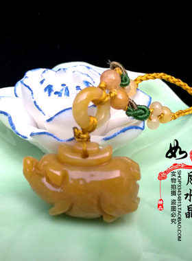 黄玉生肖虎吉祥物金猪呈祥