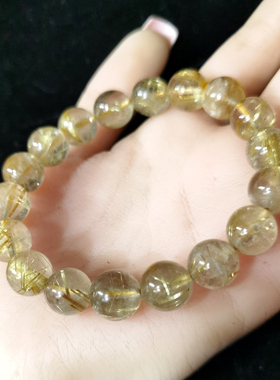 纯天然金发晶11mm手链