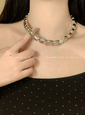柏林少女设计感异形珍珠项链女