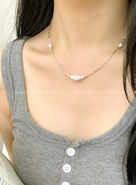 柏林少女爆款百搭异形珍珠项链女