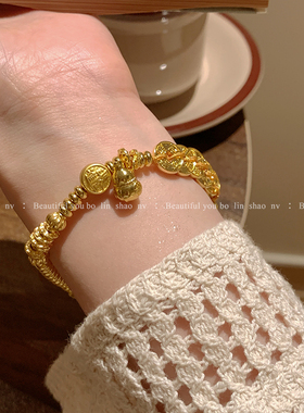 柏林少女国风五帝钱葫芦手链手饰