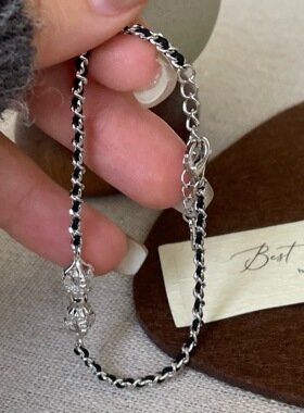 S925纯银中古金刚杵编绳手链女生轻奢小众设计气质高级感手绳手饰