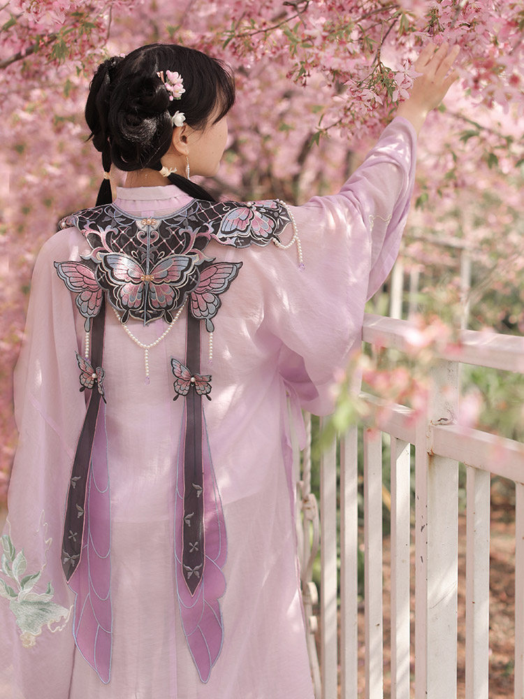 黎落阁明制云肩正品原创重工绣花百搭白菜古风超仙夏季汉服女配饰_虎窝淘