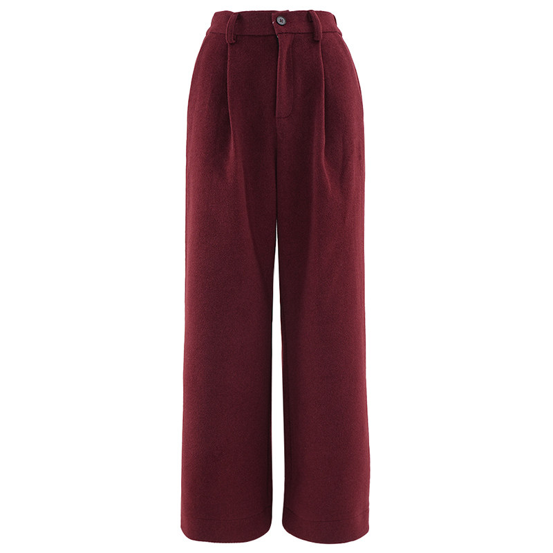 EAM STUDIO秋冬季欧美简约高级感收腰加厚毛呢无领西装长裤套装女,淘宝优惠券,粉丝福利购,淘宝优惠卷