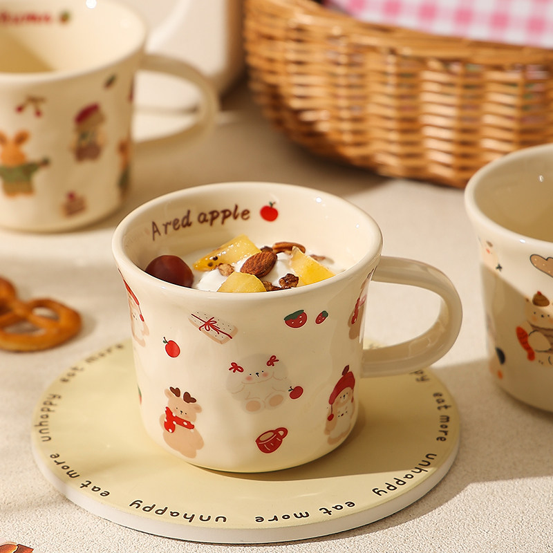 可爱陶瓷马克杯女生高颜值咖啡杯子办公室早餐杯燕麦杯儿童牛奶杯,淘宝优惠券,粉丝福利购,淘宝优惠卷