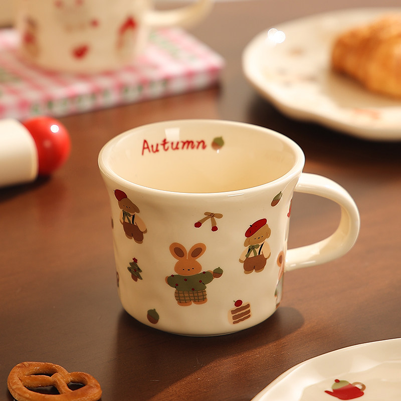 可爱陶瓷马克杯女生高颜值咖啡杯子办公室早餐杯燕麦杯儿童牛奶杯,淘宝优惠券,粉丝福利购,淘宝优惠卷