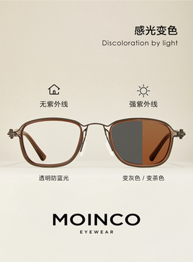 2025新款感光变色复古眼镜架可配度数墨镜防蓝光抗辐射太阳镜男款