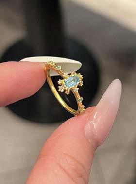 时尚轻奢浪漫公主镶嵌宝石戒指女