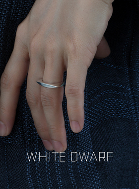 白矮星情侣925银极简几何戒指