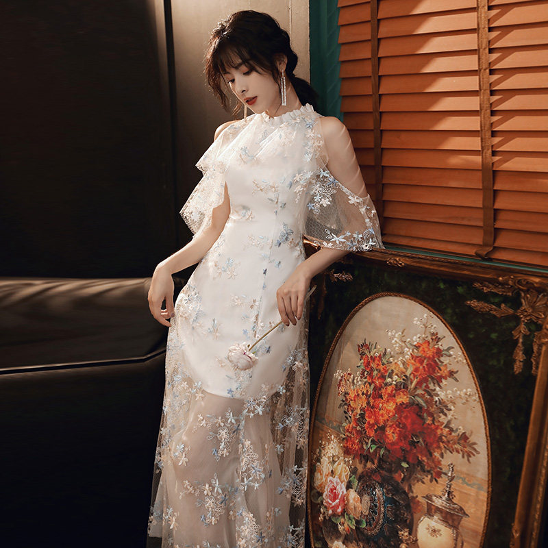 白色裙女2023新款法式高级感婚纱 碧颜礼服/晚装