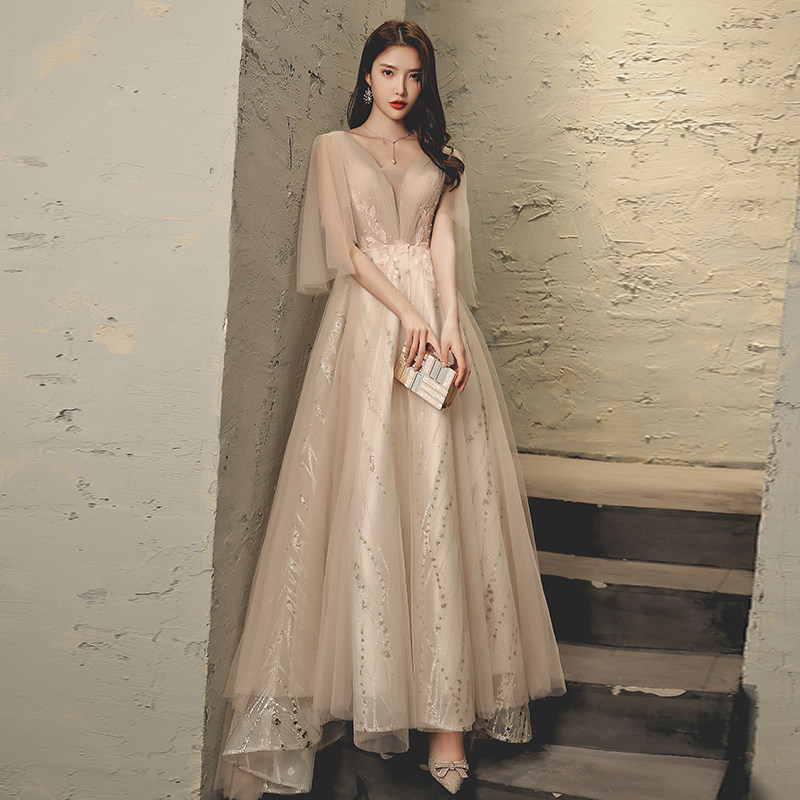 裙女2023新款高端轻奢小众法式婚纱 碧颜礼服/晚装