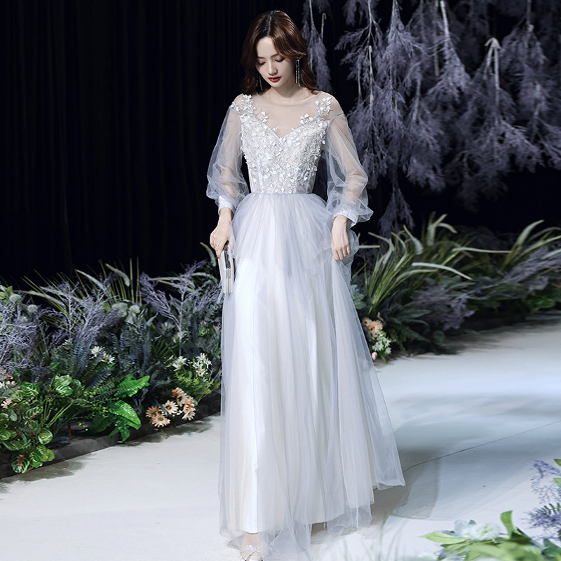 裙女2023新款高端轻奢小众法式婚纱 碧颜礼服/晚装