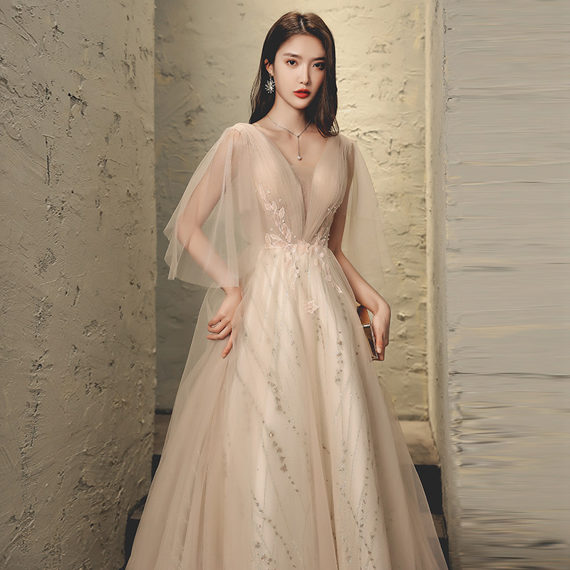 裙女2023新款高端轻奢小众法式婚纱 碧颜礼服/晚装