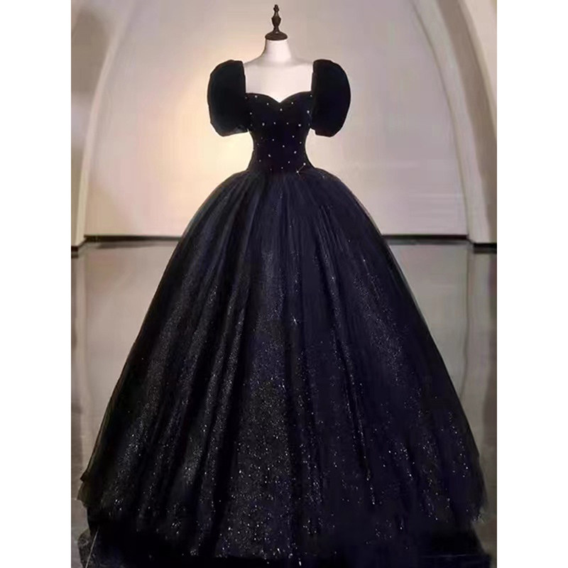 艺考黑色裙女生日成人轻奢高端婚纱 碧颜礼服/晚装