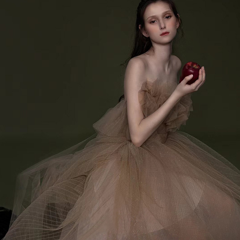 法式裙气质生日名媛轻奢小众婚纱 碧颜礼服/晚装