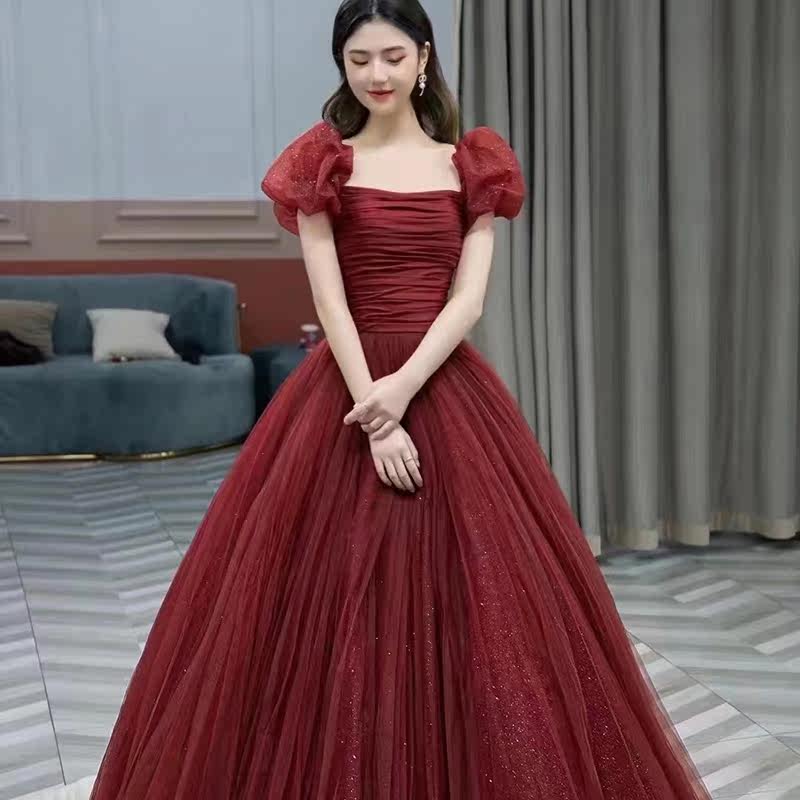 红色连衣裙女2023新款成人在逃婚纱 碧颜礼服/晚装