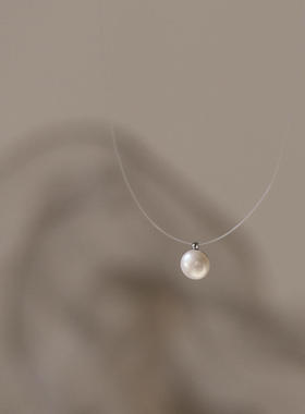 人鱼泪 夏季福利款鱼线天然珍珠隐形项链 钛钢配件饰品