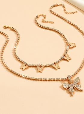 欧美跨境饰品个性精致百配时尚气质晚会晚宴婚礼首饰热门蝴蝶项链