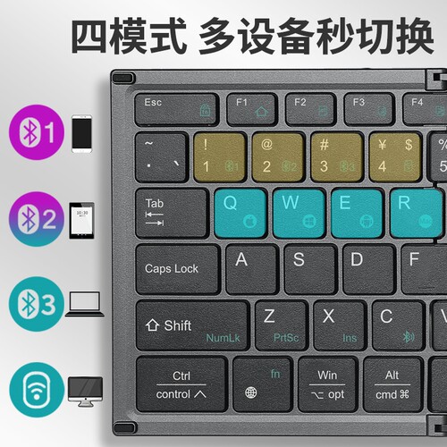 虎克全尺寸蓝牙无线2.4G折叠键盘数字触控手机平板笔记本鼠标套装 - 图1