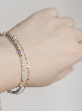 诞生石海蓝宝石坦桑复古手链