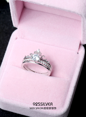 纯银双层百搭日韩风学生开口戒指