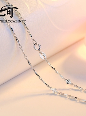 七可长短款锁骨链银饰品