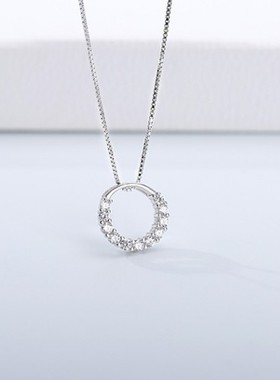 衣服配饰项链JG纯银吊坠女莫桑石