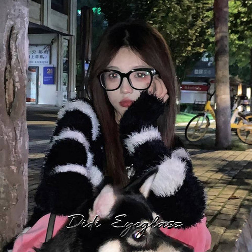 复古gm黑框眼镜近视女防蓝光眼镜框素颜神器韩版潮镜架大圆脸显瘦 - 图0