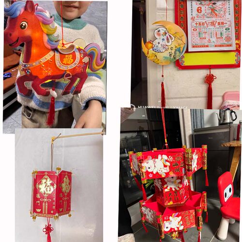 灯笼配件竹子手提杆子中国结线绳挂件儿童diy手工做花灯笼材料包 - 图1