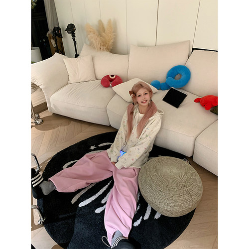 NECOYEP 美式慵懒风星星满印连帽开衫卫衣男女春秋简约休闲外套 - 图2
