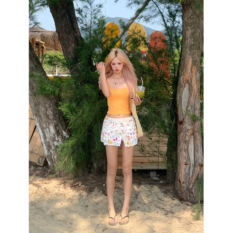 NECOYEP 美式复古辣妹彩色小碎花裙裤女夏季设计感一片式A字短裙,淘宝优惠券,粉丝福利购,淘宝优惠卷