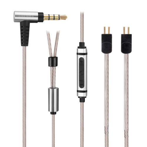 Earmax 0.78mm插针TFZ 威士顿W4R UM3X 1964线控带麦镀银耳机线 - 图3