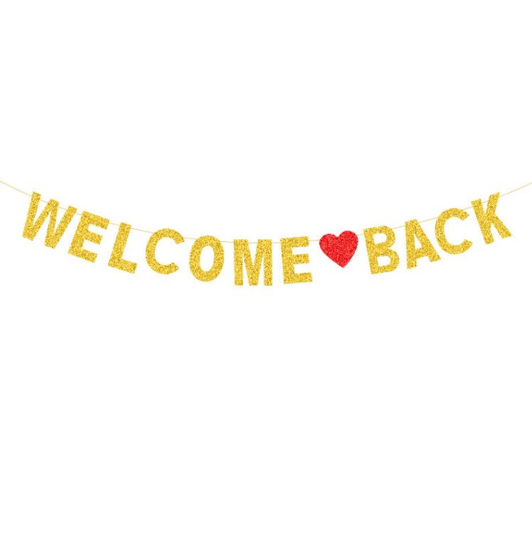 返校季派对装饰welcome back新生开学季横幅学校背景墙布置拉旗