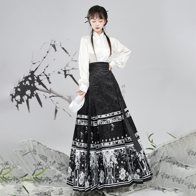 秀巅原创汉服【墨竹台】明制马面裙飞机袖衬衣新中式日常通勤,淘宝优惠券,粉丝福利购,淘宝优惠卷