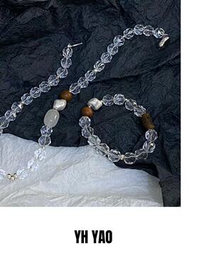 月亮新中式白水晶切面紫水晶貔貅设计感手链手串透体天然设计