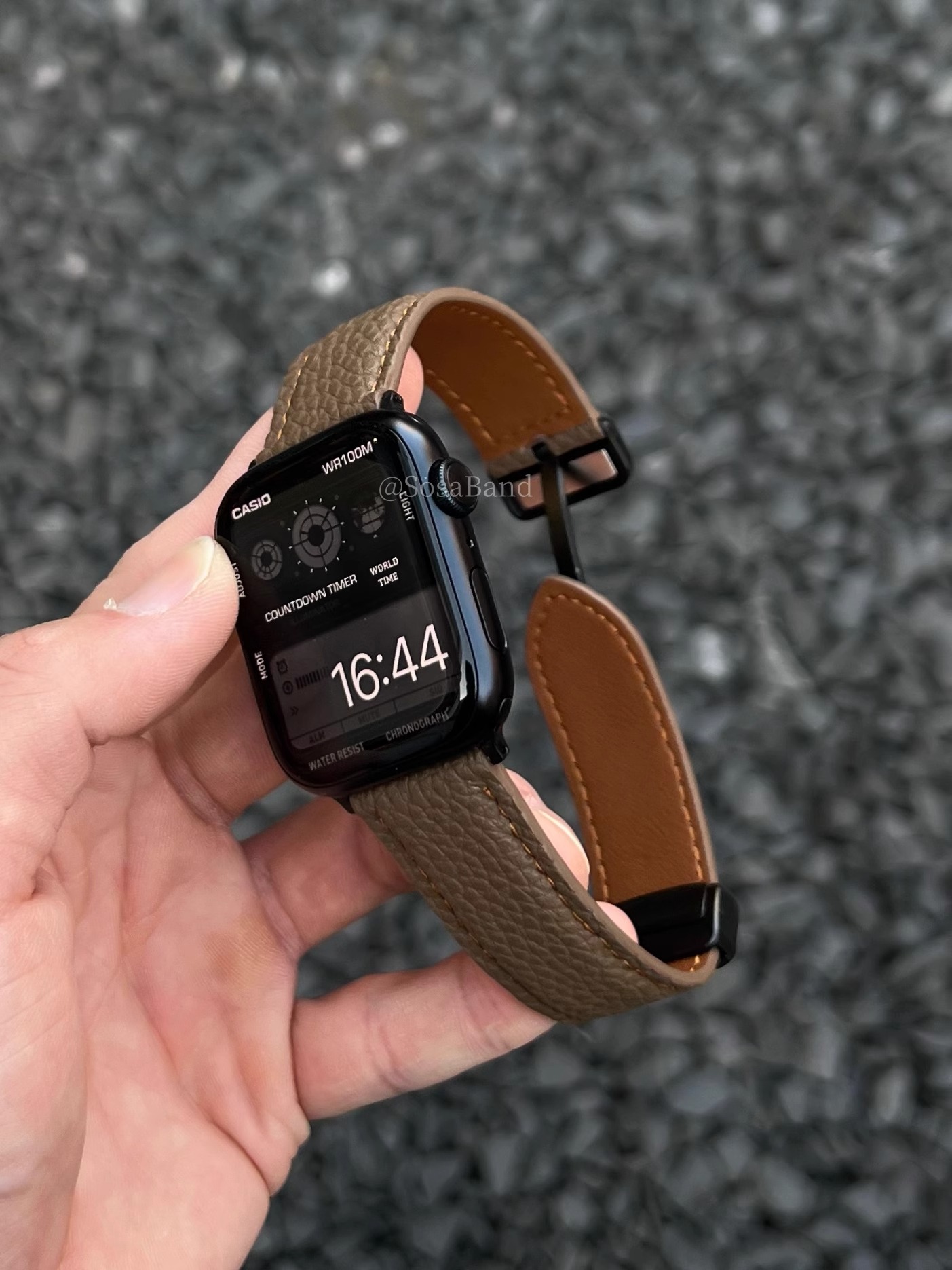 全皮荔枝纹磁吸扣适用苹果手表带AppleWatch3456iwatchS7S8S9SE21 - 图2