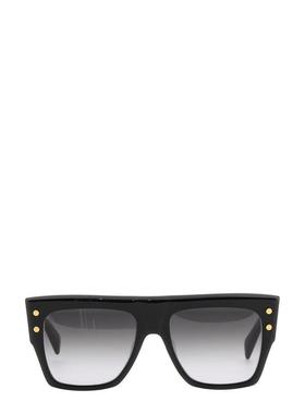 代购BALMAIN女士太阳镜遮光防紫外线抗眩光清晰视野方形黑色醋酸