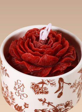 香薰蜡烛中国风香氛无烟持久留香氛围感摆件家居卧室陶瓷烛台