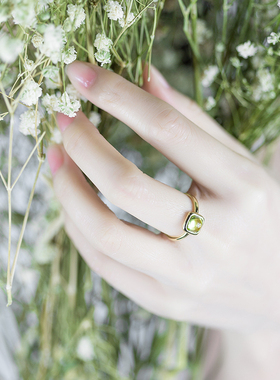 小印时代橄榄绿礼物方形戒指