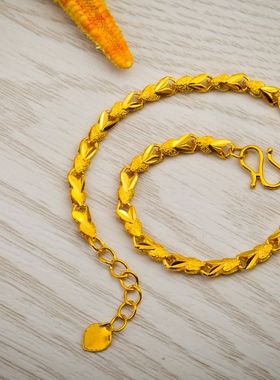 3d手链镀金戒指沙金送戒指玲珑